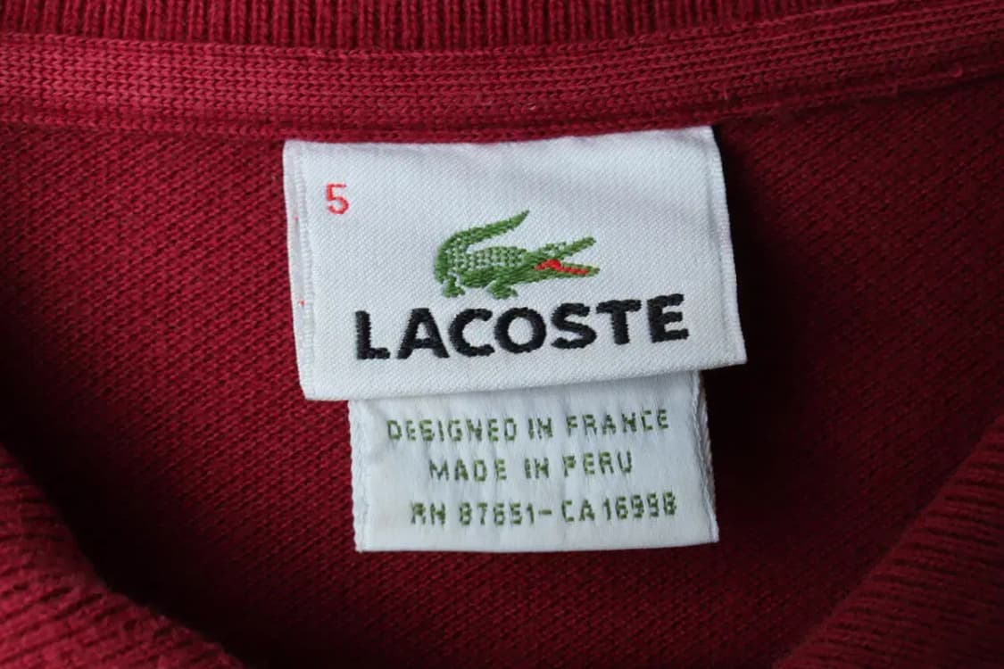 (XL) 라코스테 카라 긴팔티셔츠 사용감 버건디-15658 상품이미지5