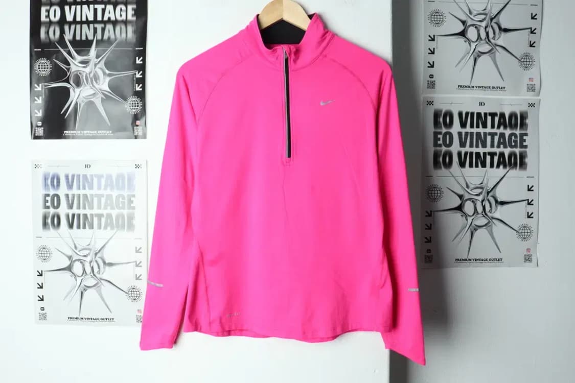 W(L) 나이키 카라 긴팔티셔츠 기능성 반집업 핑크-1565A 상품이미지2