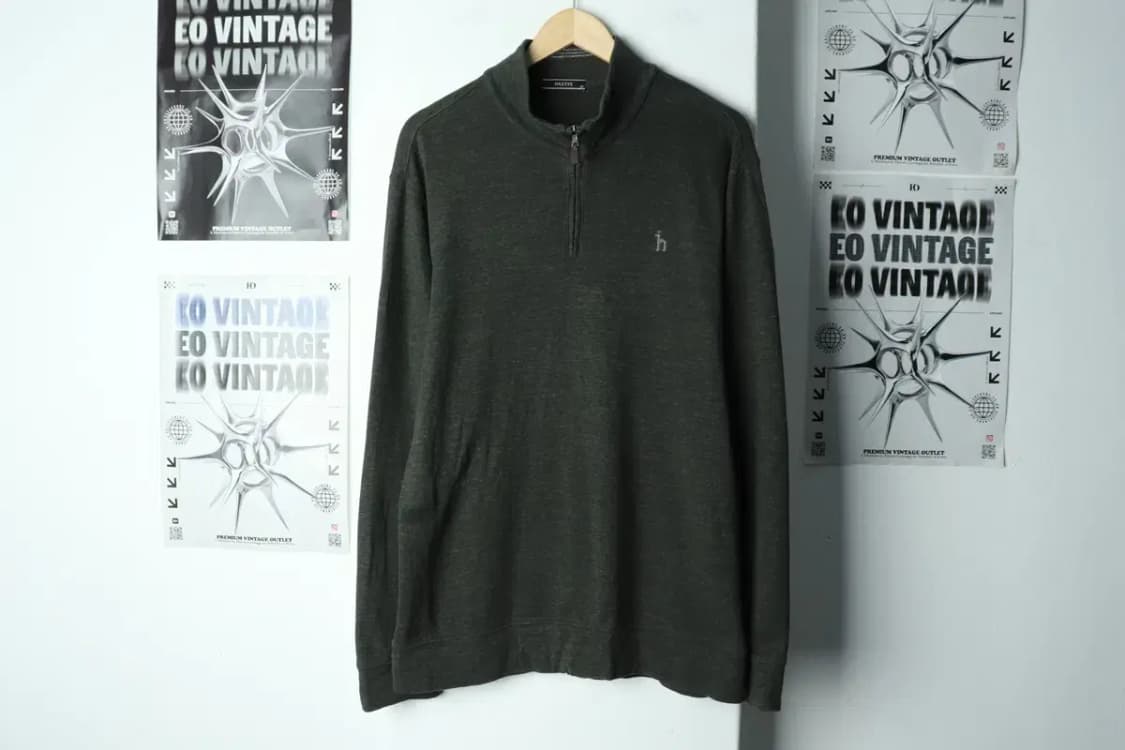 (XL) 헤지스 카라 긴팔티셔츠 반집업 그린-1565C 상품이미지2