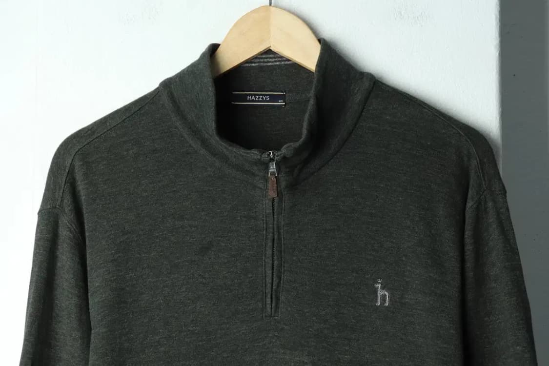 (XL) 헤지스 카라 긴팔티셔츠 반집업 그린-1565C 상품이미지3