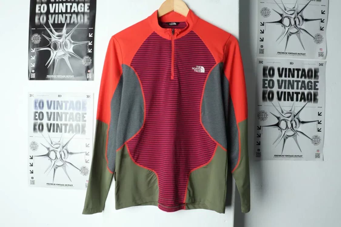 W(XL) 노스페이스 카라 긴팔티셔츠 기능성 반집업 컬러믹스-1565D 상품이미지2