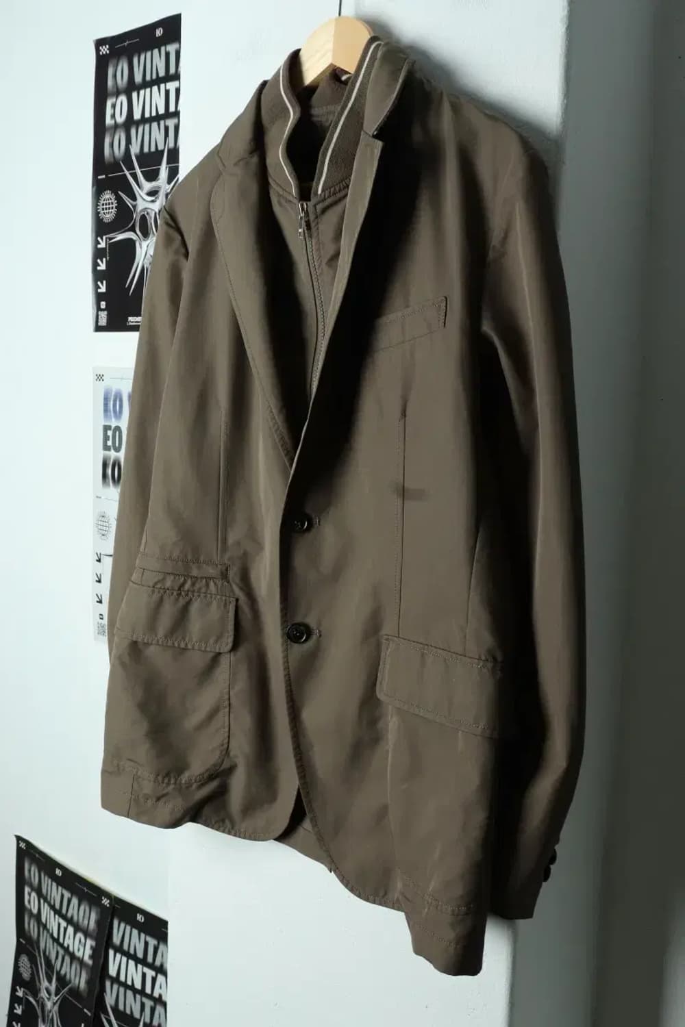 (XL) 닥스 집업 바람막이 점퍼자켓 카키 내피-156B4 상품이미지1