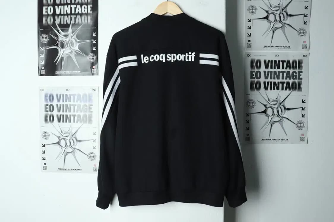 (L) 르꼬끄 집업져지 트랙탑 블랙 올드스쿨-156B6 상품이미지6