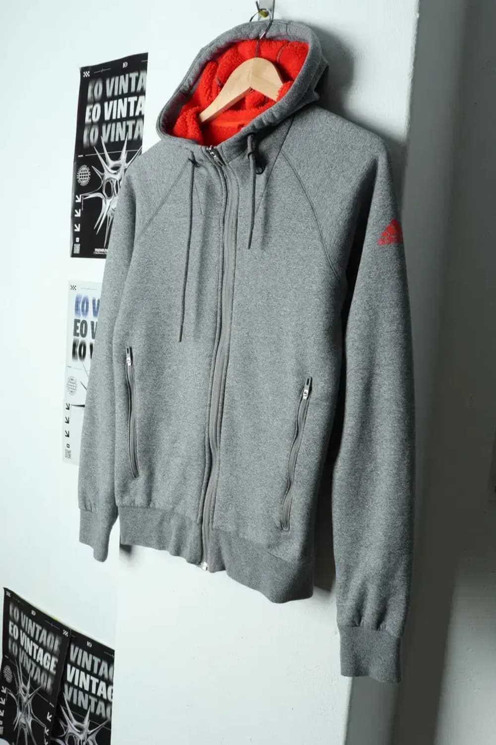 W(M) 아디다스 후드집업 그레이 기모-156BA 상품이미지1