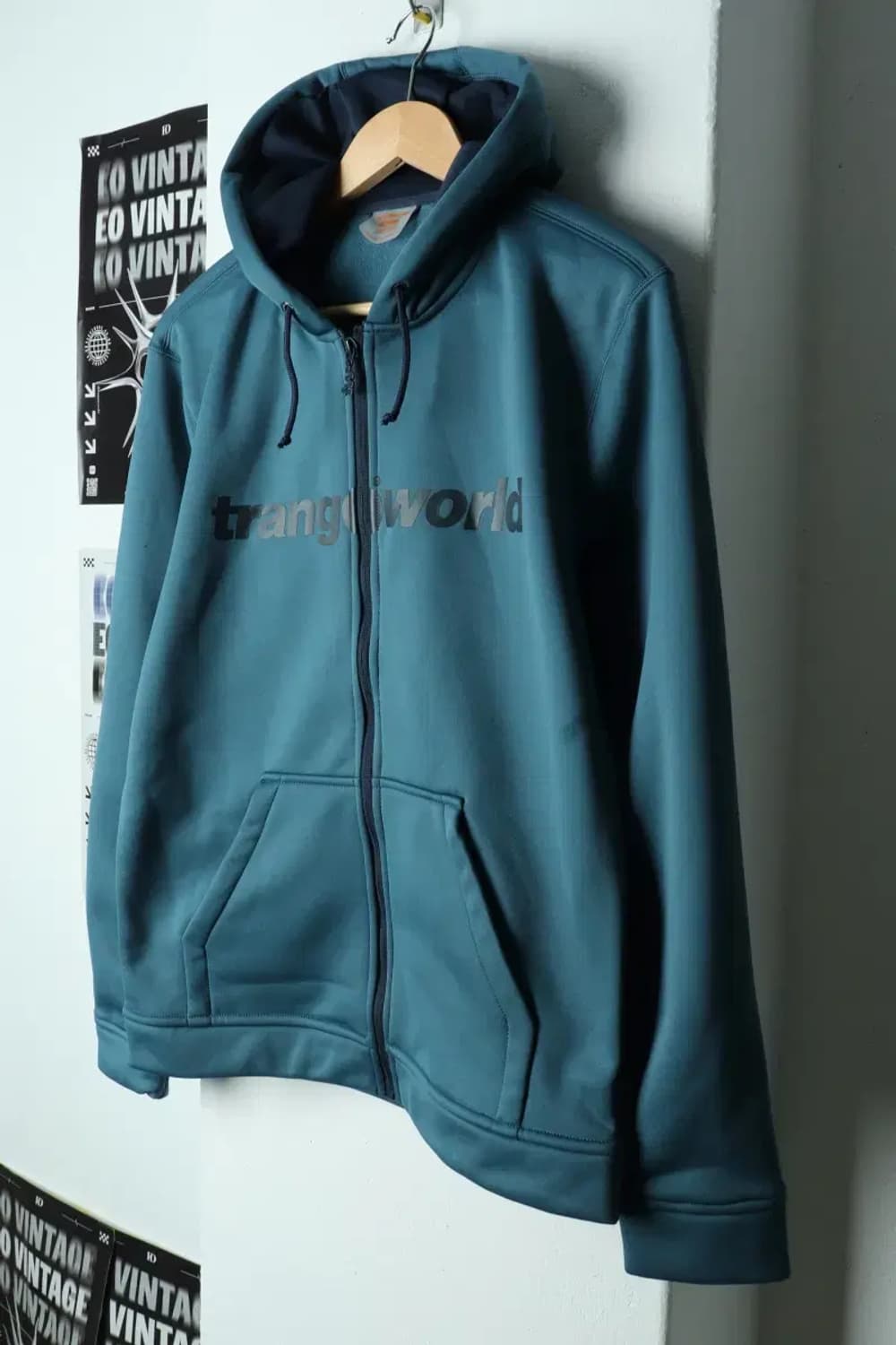 (M) 브랜드빈티지 후드집업 블루 폴리 기모-156BB 상품이미지1