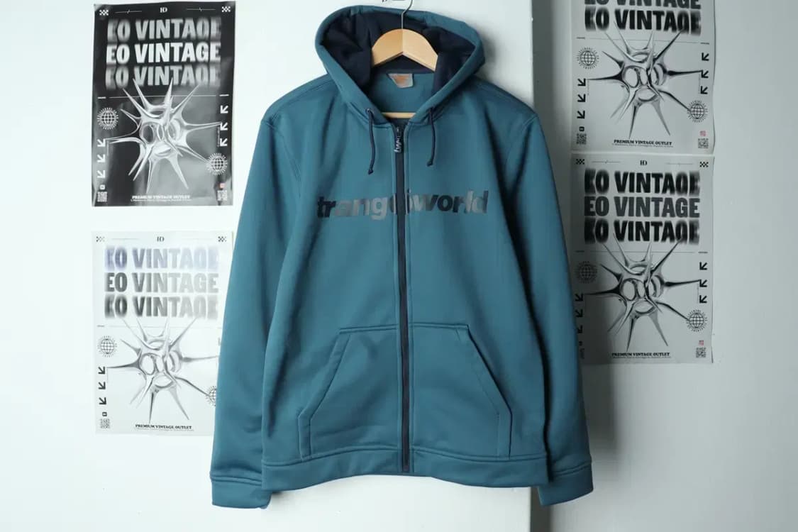 (M) 브랜드빈티지 후드집업 블루 폴리 기모-156BB 상품이미지2