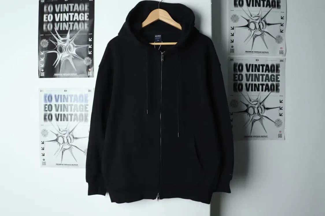 (XL) 브랜드빈티지 후드집업 새상품 블랙 헤비-156BC 상품이미지2