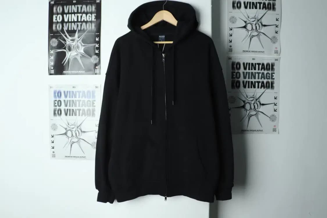 (L) 브랜드빈티지 후드집업 새상품 블랙 헤비-156BE 상품이미지2