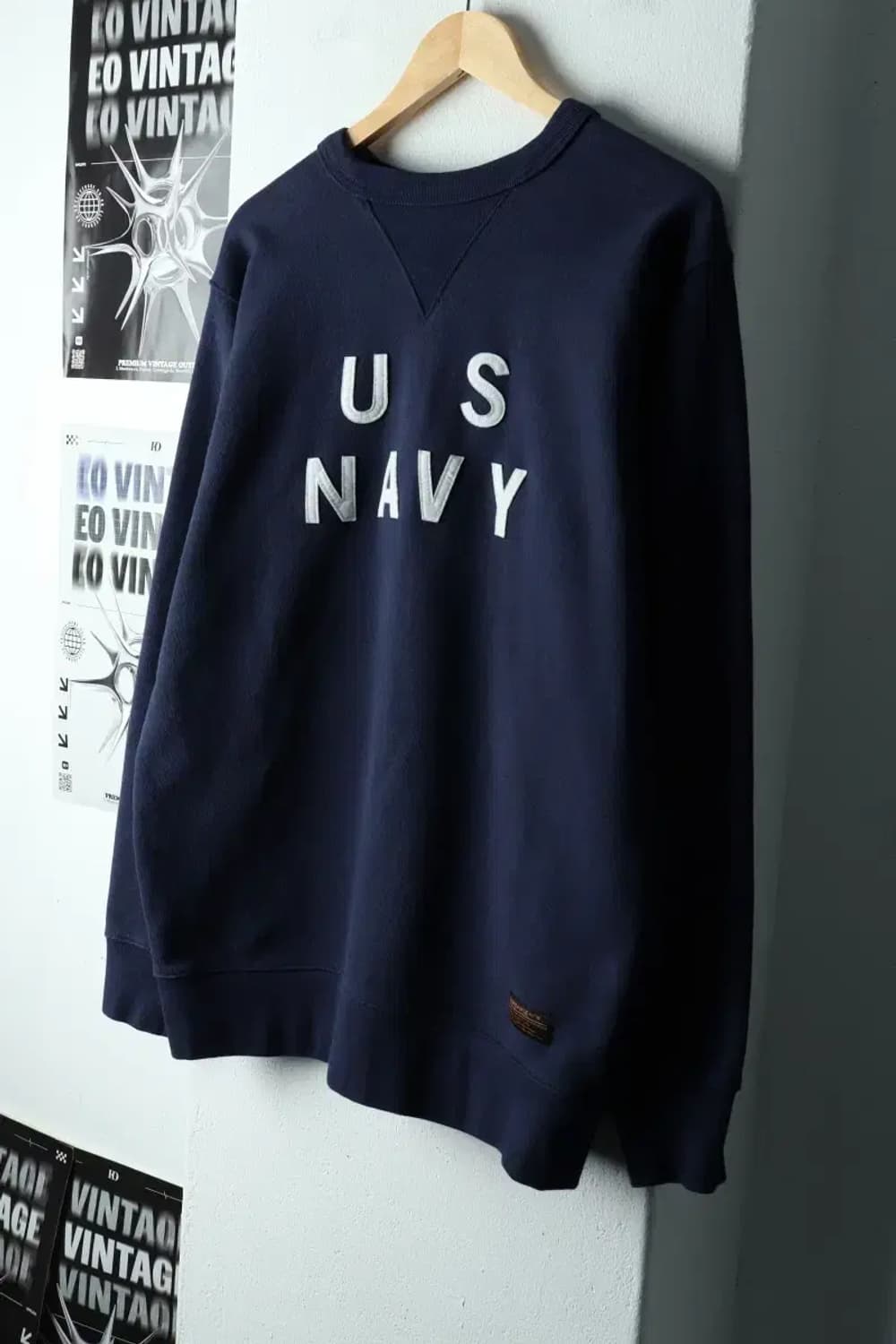 (L) 에스피오나지 맨투맨 티셔츠 네이비 헤비 해군-156C3 상품이미지1