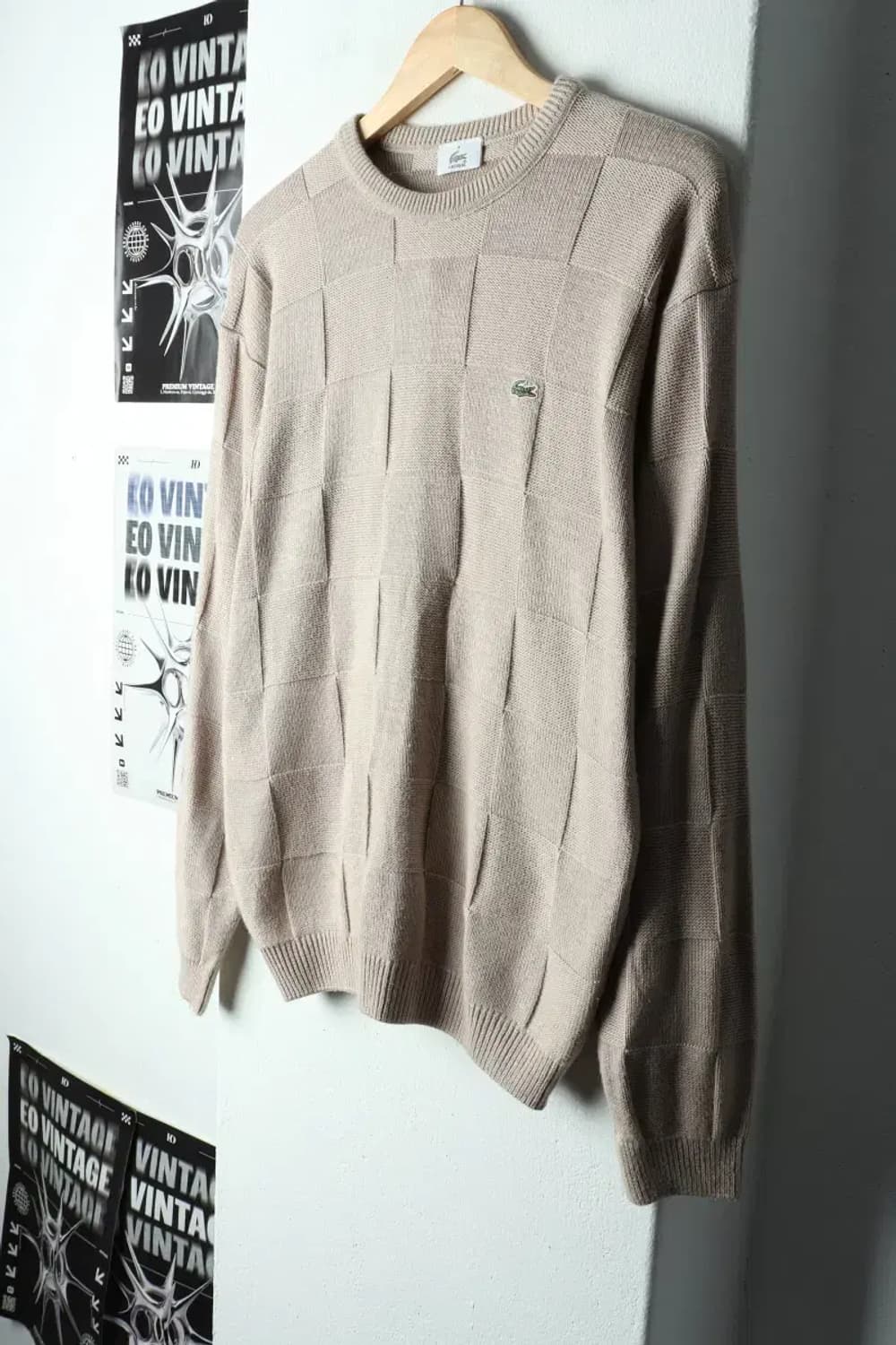 W(XL) 라코스테 니트 체크 베이지-156F7 상품이미지1