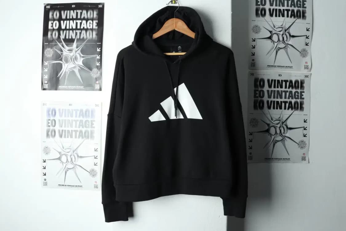 W(M-L) 아디다스 후드티셔츠 블랙 로고 올드스쿨-156FA 상품이미지2