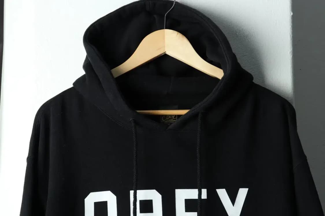 (M-L) 오베이 후드티셔츠 블랙 기모 올드스쿨-156FB 상품이미지3