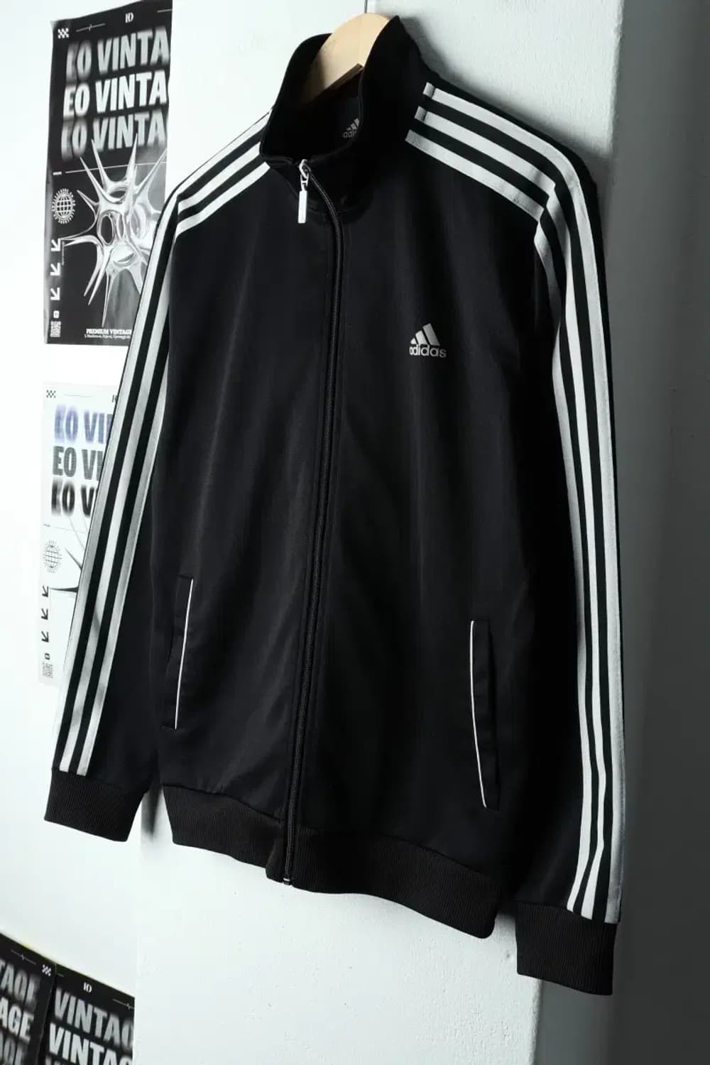 (L) 아디다스 집업져지 트랙탑 블랙 삼선 올드스쿨-15705 상품이미지1
