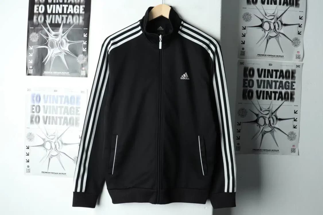 (L) 아디다스 집업져지 트랙탑 블랙 삼선 올드스쿨-15705 상품이미지2