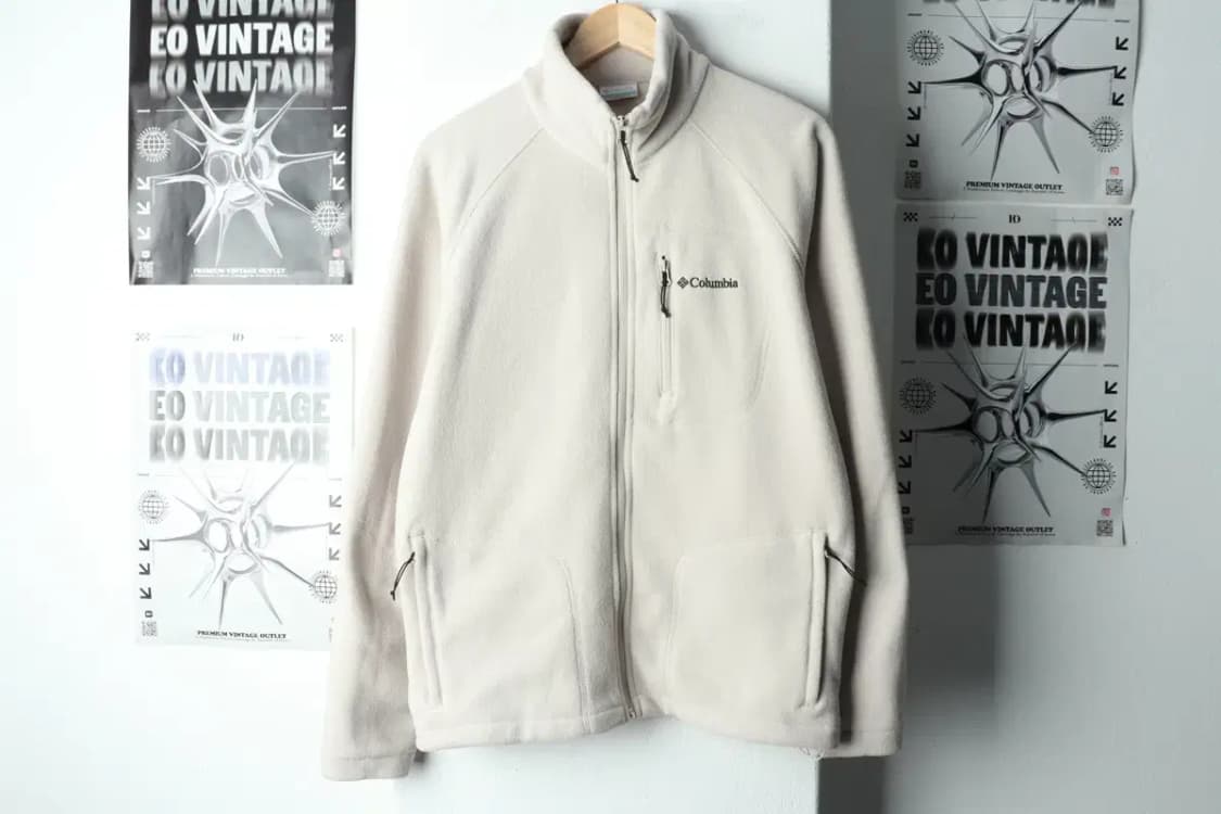 (M) 컬럼비아 집업 바람막이 점퍼자켓 후리스 기모 베이지-15707 상품이미지2