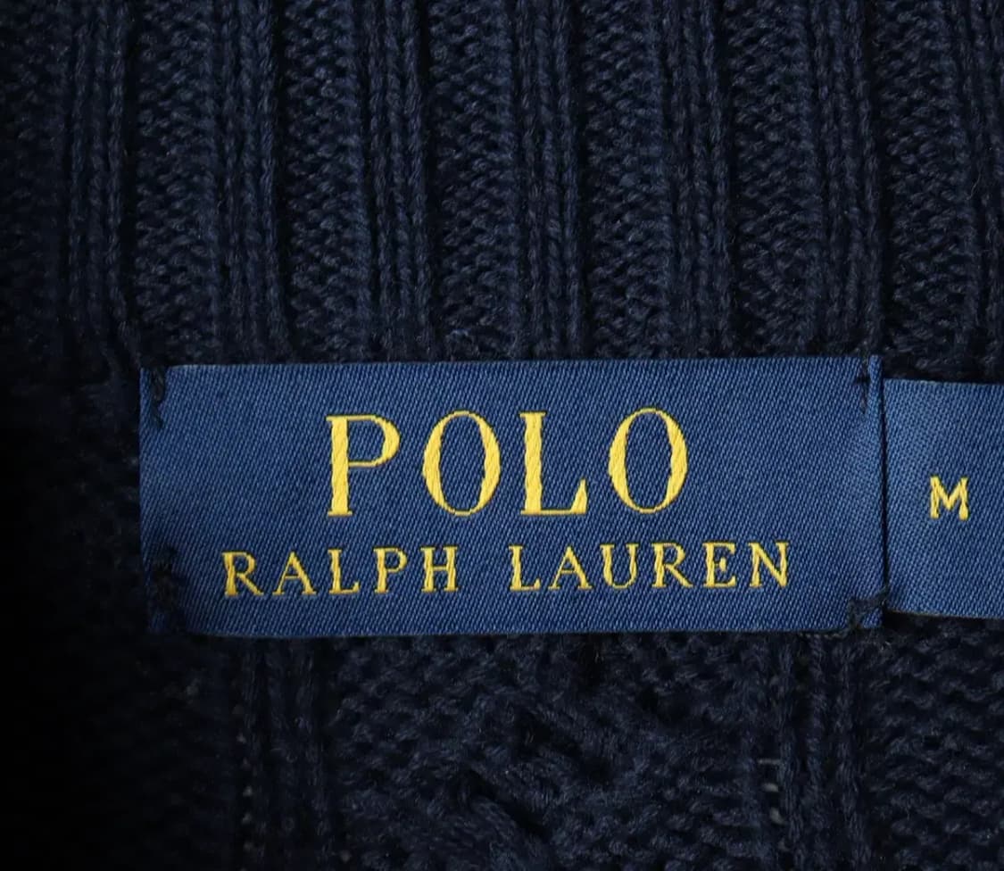 (M-L) 폴로 랄프로렌 니트 반집업 케이블 꽈배기 레드포니-1570B 상품이미지6