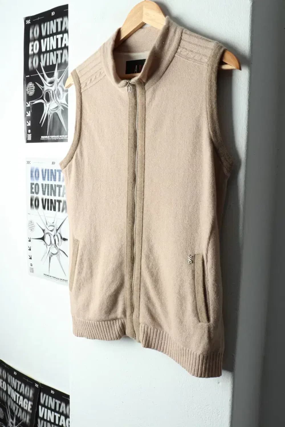 W(L) 닥스 니트 가디건 방풍 조끼 베이지-1570D 상품이미지1