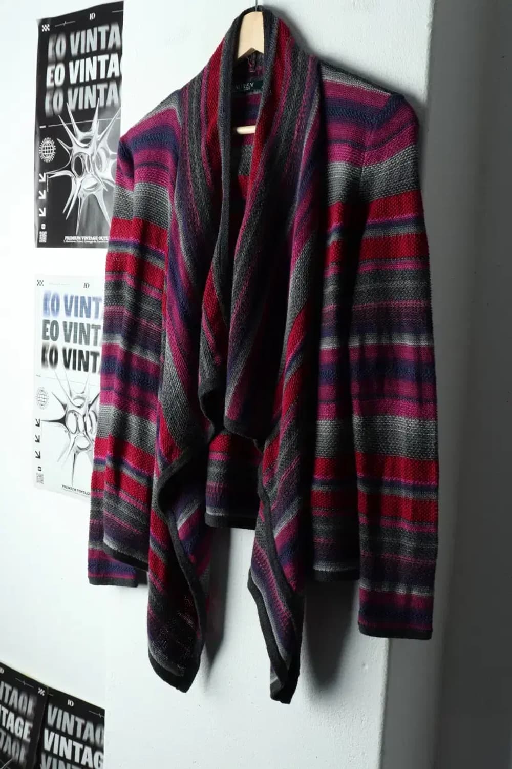 W(XS-S) 폴로 랄프로렌 니트 가디건 스트라이프 컬러믹스-1570E 상품이미지1