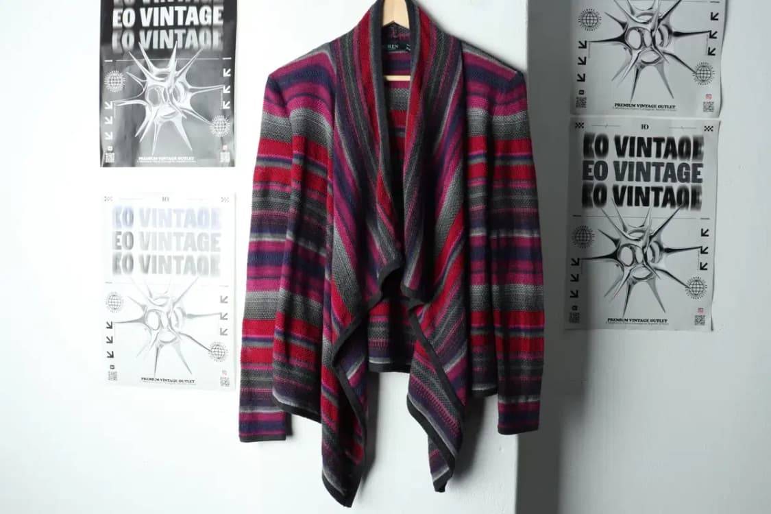 W(XS-S) 폴로 랄프로렌 니트 가디건 스트라이프 컬러믹스-1570E 상품이미지2