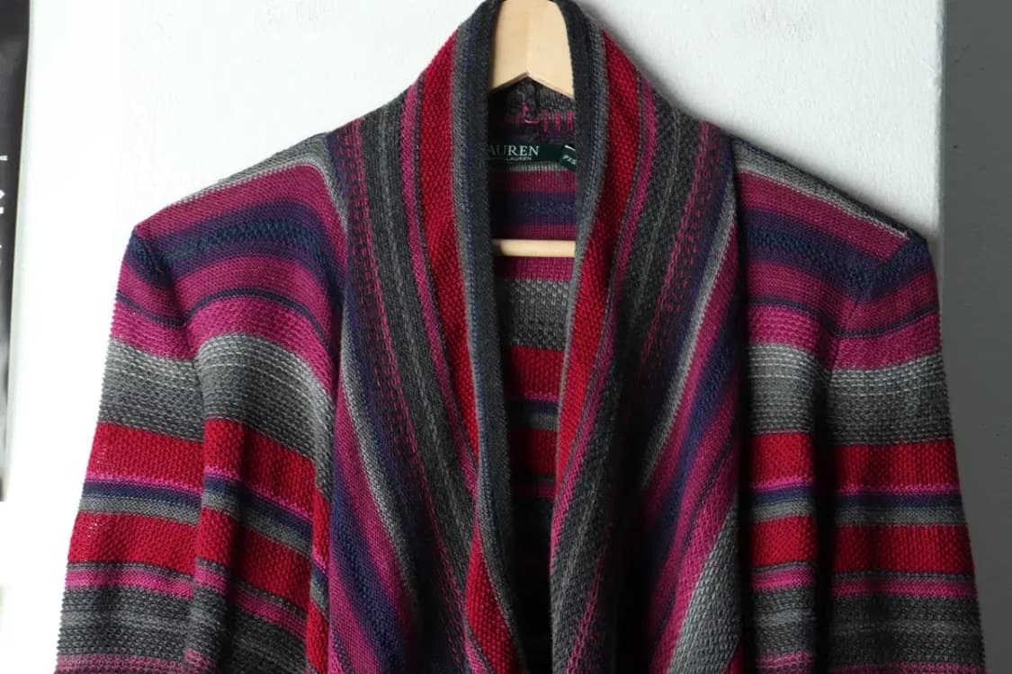 W(XS-S) 폴로 랄프로렌 니트 가디건 스트라이프 컬러믹스-1570E 상품이미지3