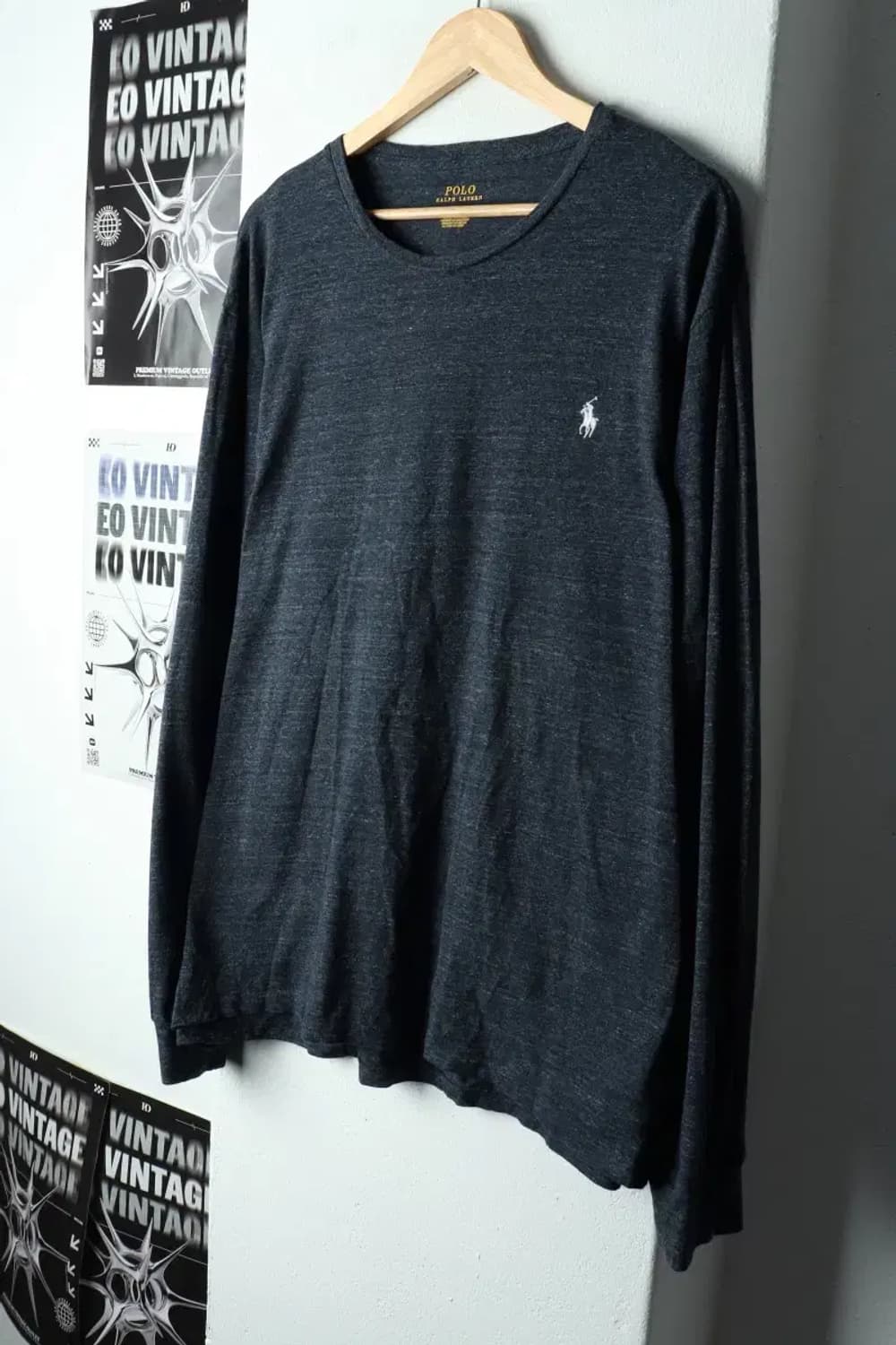 (XL-2XL) 폴로 랄프로렌 긴팔티셔츠 빅사이즈 차콜 포니-15710 상품이미지1