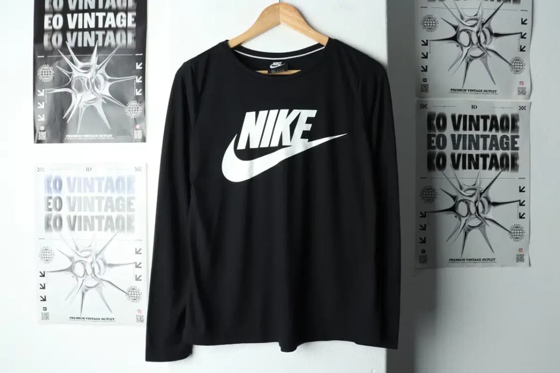 W(L) 나이키 긴팔티셔츠 기능성 빅로고 블랙-15711 상품이미지2