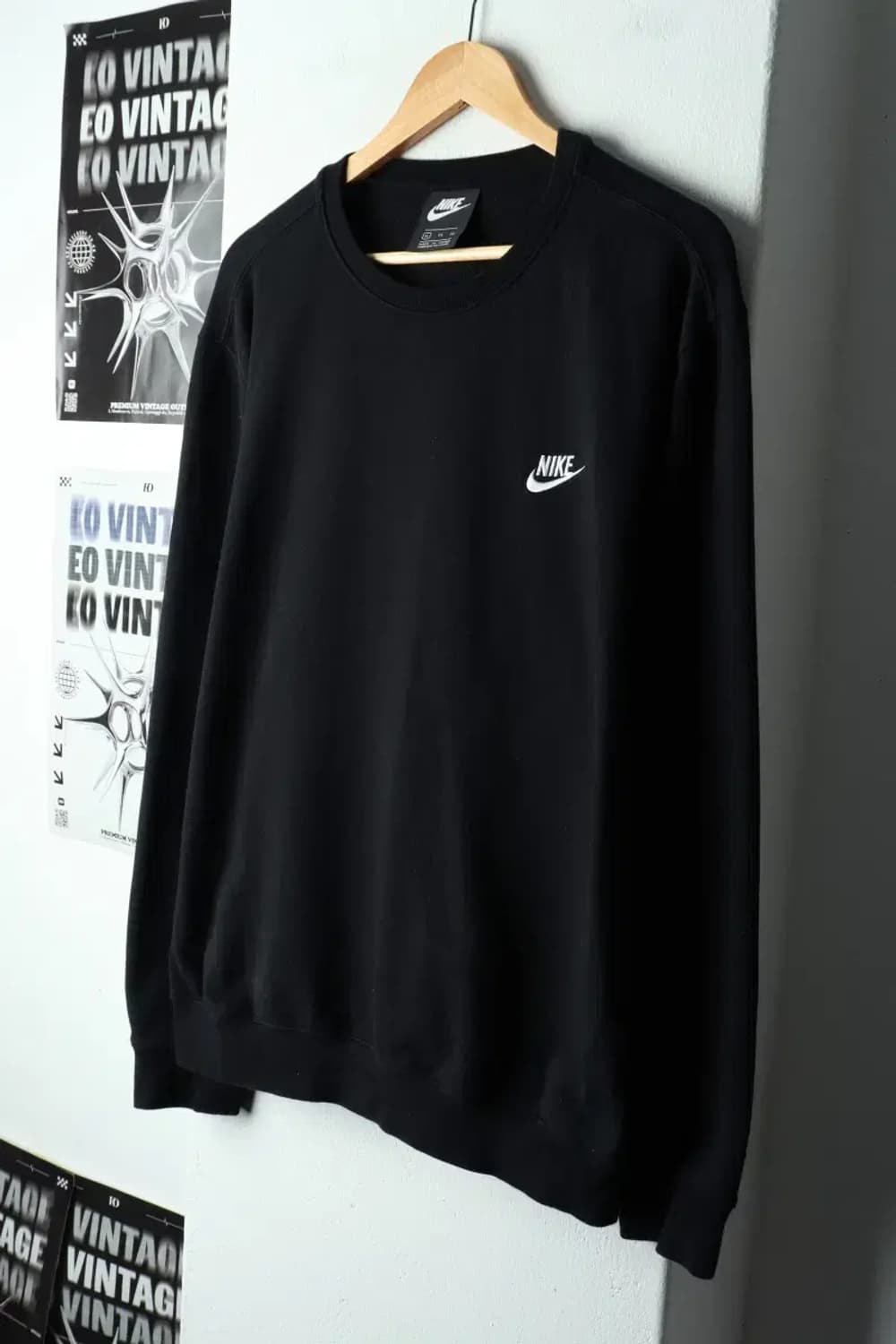 (XL-2XL) 나이키 맨투맨 티셔츠 빅사이즈 블랙 올드스쿨-15718 상품이미지1