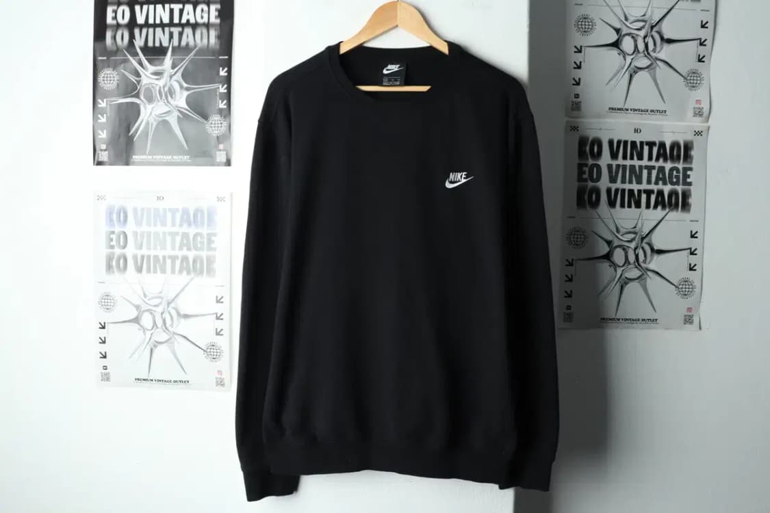 (XL-2XL) 나이키 맨투맨 티셔츠 빅사이즈 블랙 올드스쿨-15718 상품이미지2