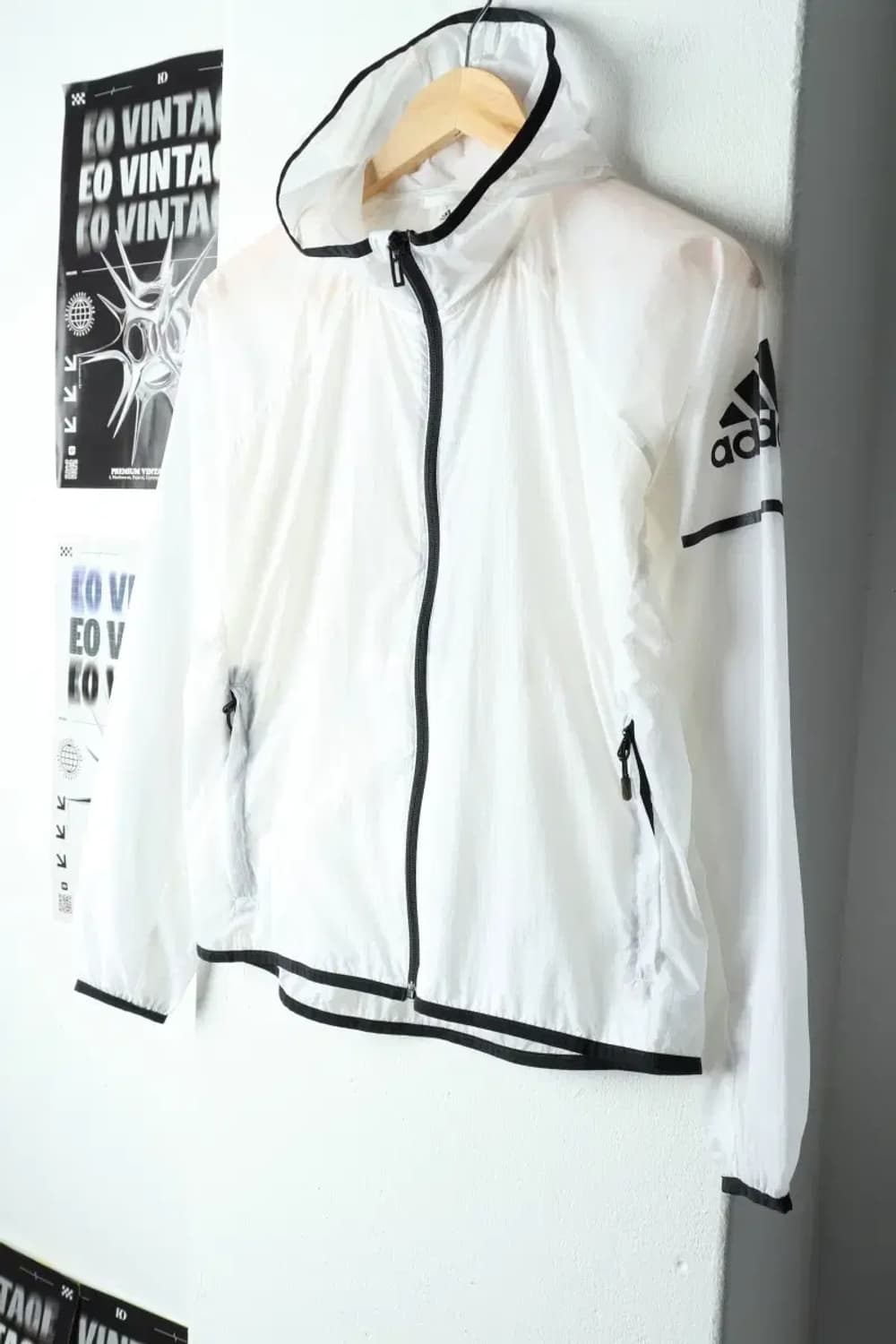 W(S) 아디다스 집업 바람막이 점퍼자켓 경량 화이트-15719 상품이미지1