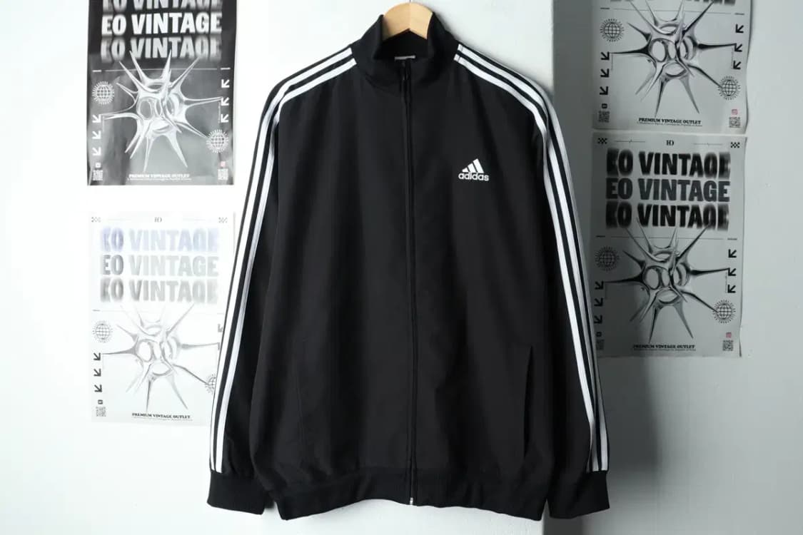 (L-XL) 아디다스 집업져지 트랙탑 블랙 삼선 우븐-15722 상품이미지2