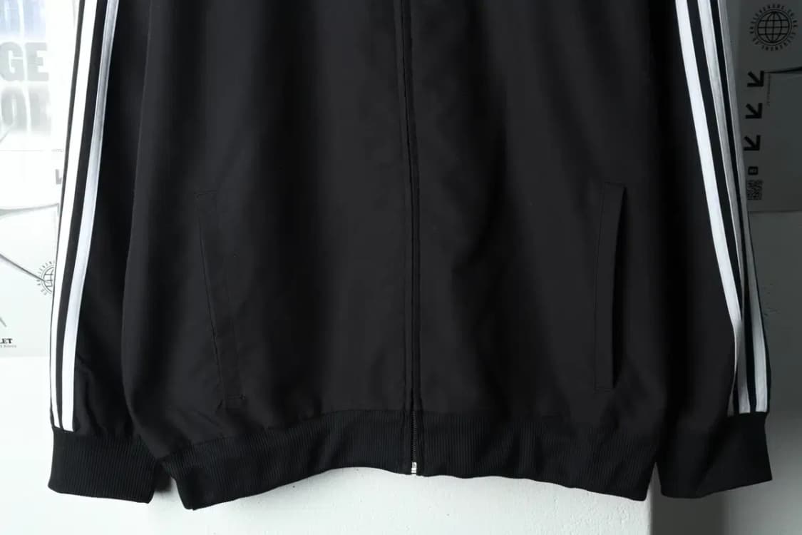 (L-XL) 아디다스 집업져지 트랙탑 블랙 삼선 우븐-15722 상품이미지4