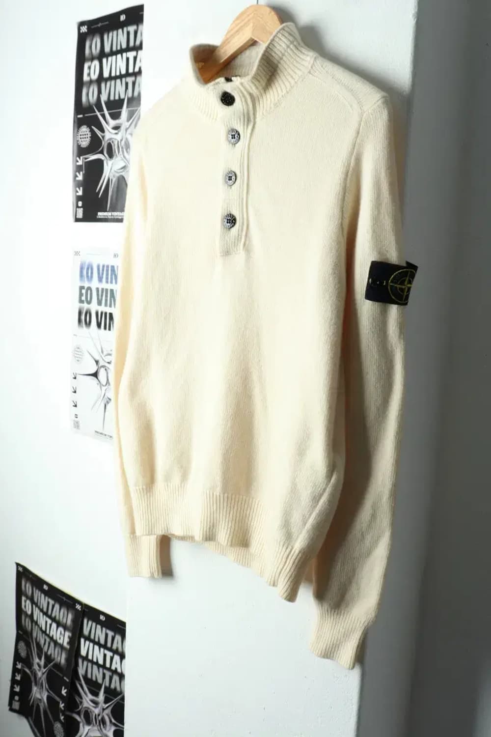 (S-M) 브랜드빈티지 니트 스톤아일랜드 화이트-15723 상품이미지1