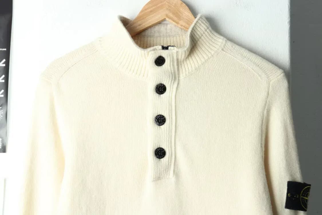 (S-M) 브랜드빈티지 니트 스톤아일랜드 화이트-15723 상품이미지3