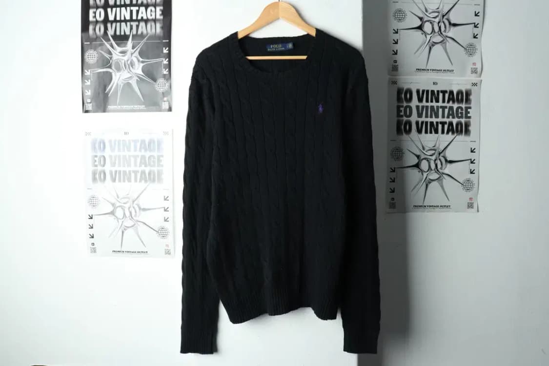 (L-XL) 폴로 랄프로렌 니트 케이블 꽈배기 블랙 포니 신형-15724 상품이미지2