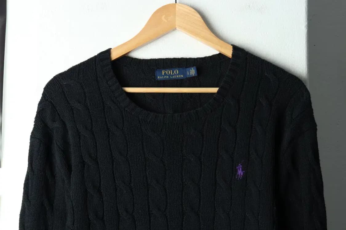 (L-XL) 폴로 랄프로렌 니트 케이블 꽈배기 블랙 포니 신형-15724 상품이미지3