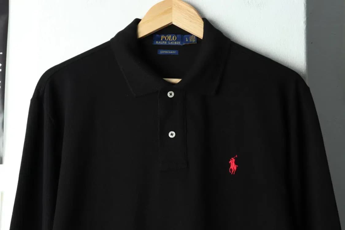 (L-XL) 폴로 랄프로렌 카라 긴팔티셔츠 블랙 레드포니-15727 상품이미지3