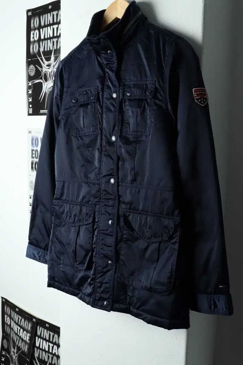 W(XS-S) 타미힐피거 집업 바람막이 점퍼자켓 네이비 누빔-15760 상품이미지1