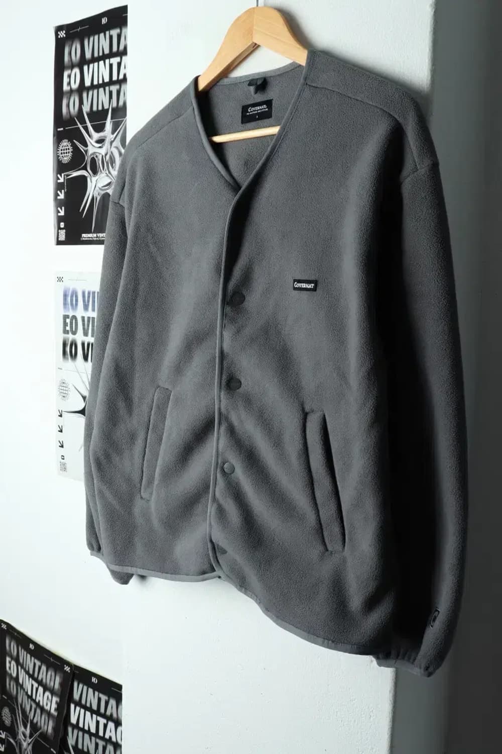 W(S) 커버낫 집업 바람막이 점퍼자켓 후리스 버튼 그레이-15761 상품이미지1