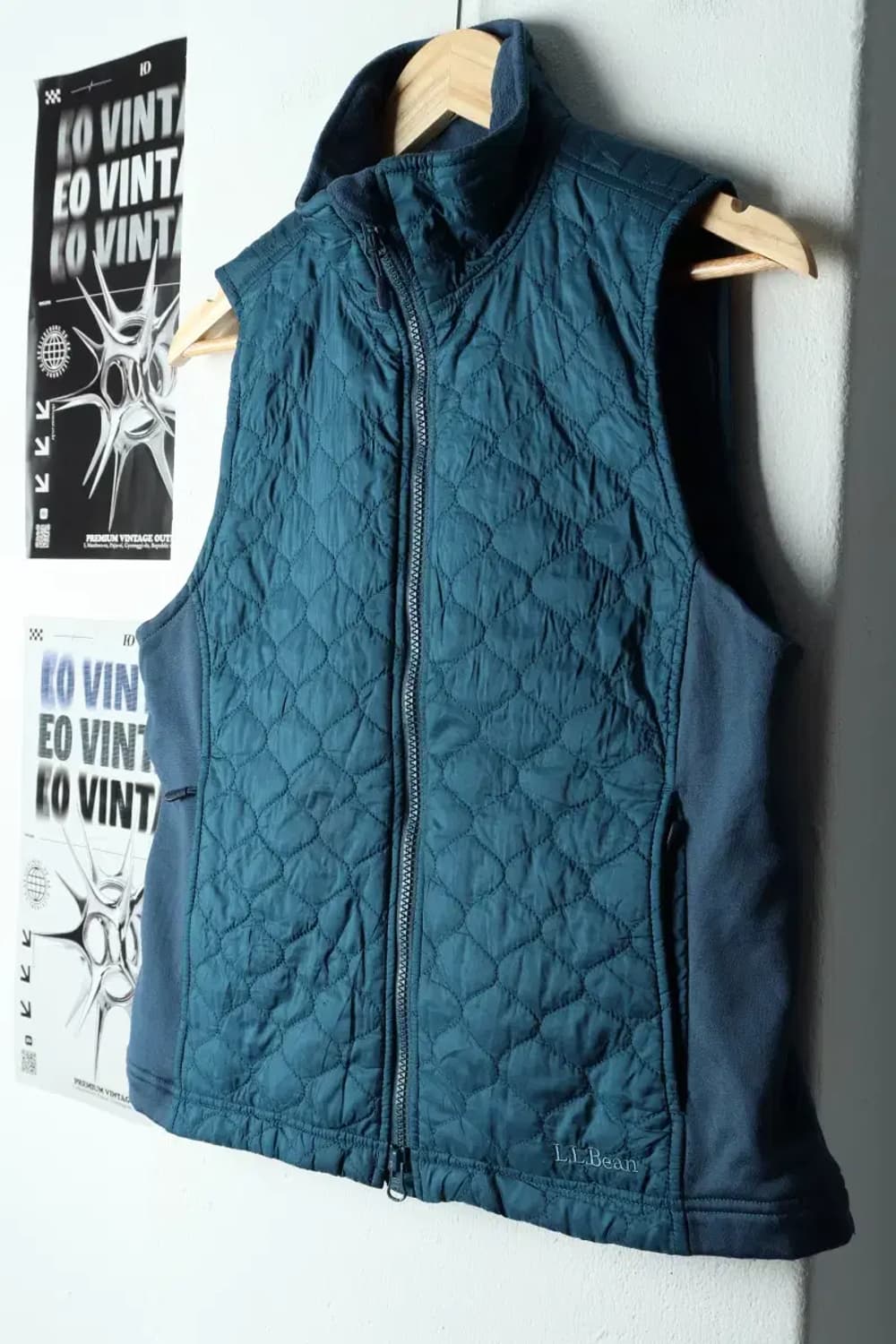 (M) 브랜드빈티지 패딩 점퍼자켓 엘엘빈 조끼 블루-1576C 상품이미지1