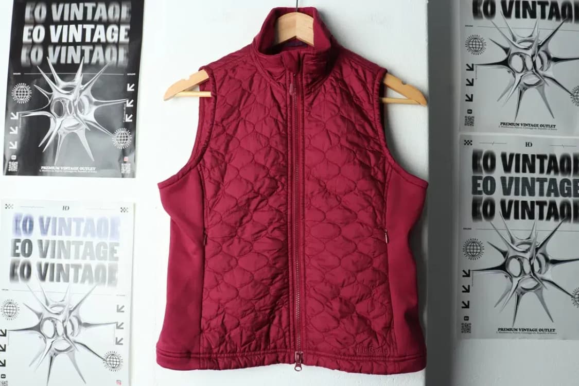 W(XS) 브랜드빈티지 패딩 점퍼자켓 엘엘빈 조끼 퍼플-1576F 상품이미지2