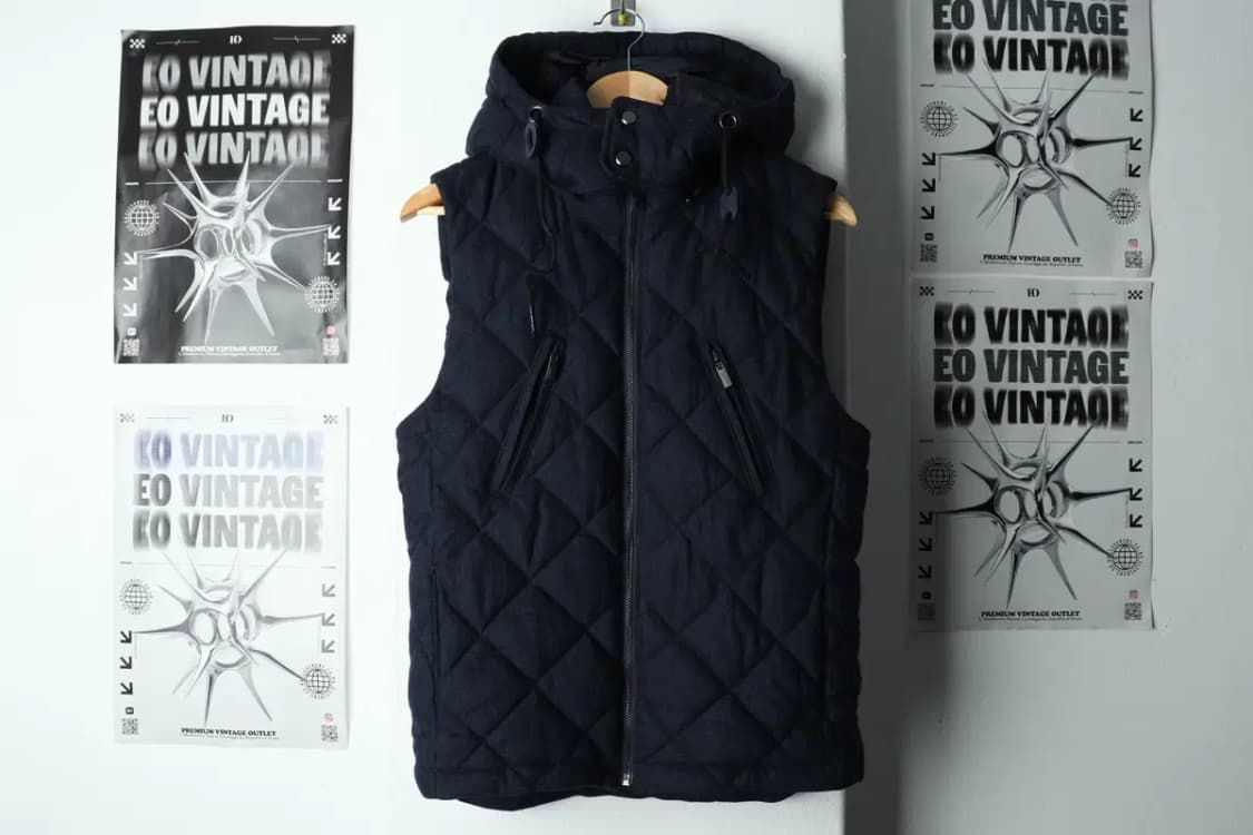 W(L) 시리즈 패딩 점퍼자켓 네이비 울 조끼-15779 상품이미지2