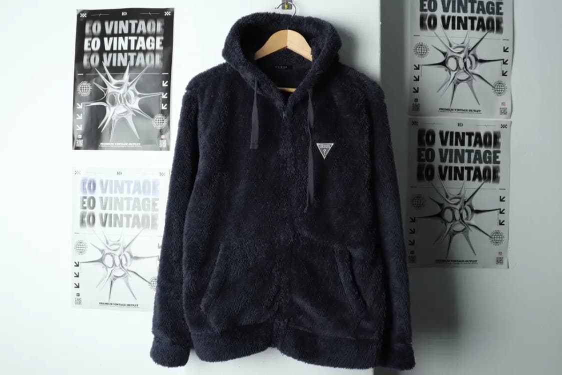 (M-L) 게스 집업 바람막이 점퍼자켓 후드 후리스 네이비-15781 상품이미지2