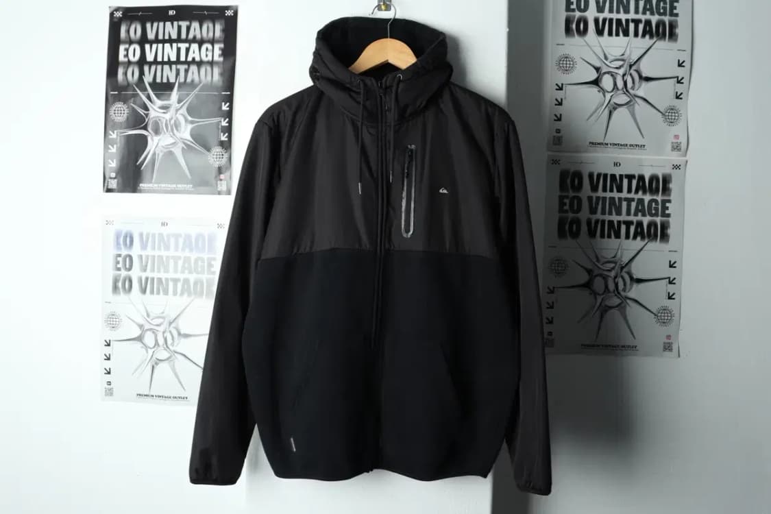 (M-L) 퀵실버 후드집업 블랙 기모 올드스쿨-15787 상품이미지2