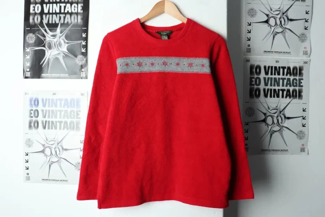 W(S) 브랜드빈티지 맨투맨 티셔츠 엘엘빈 후리스 레드-1578B 상품이미지2