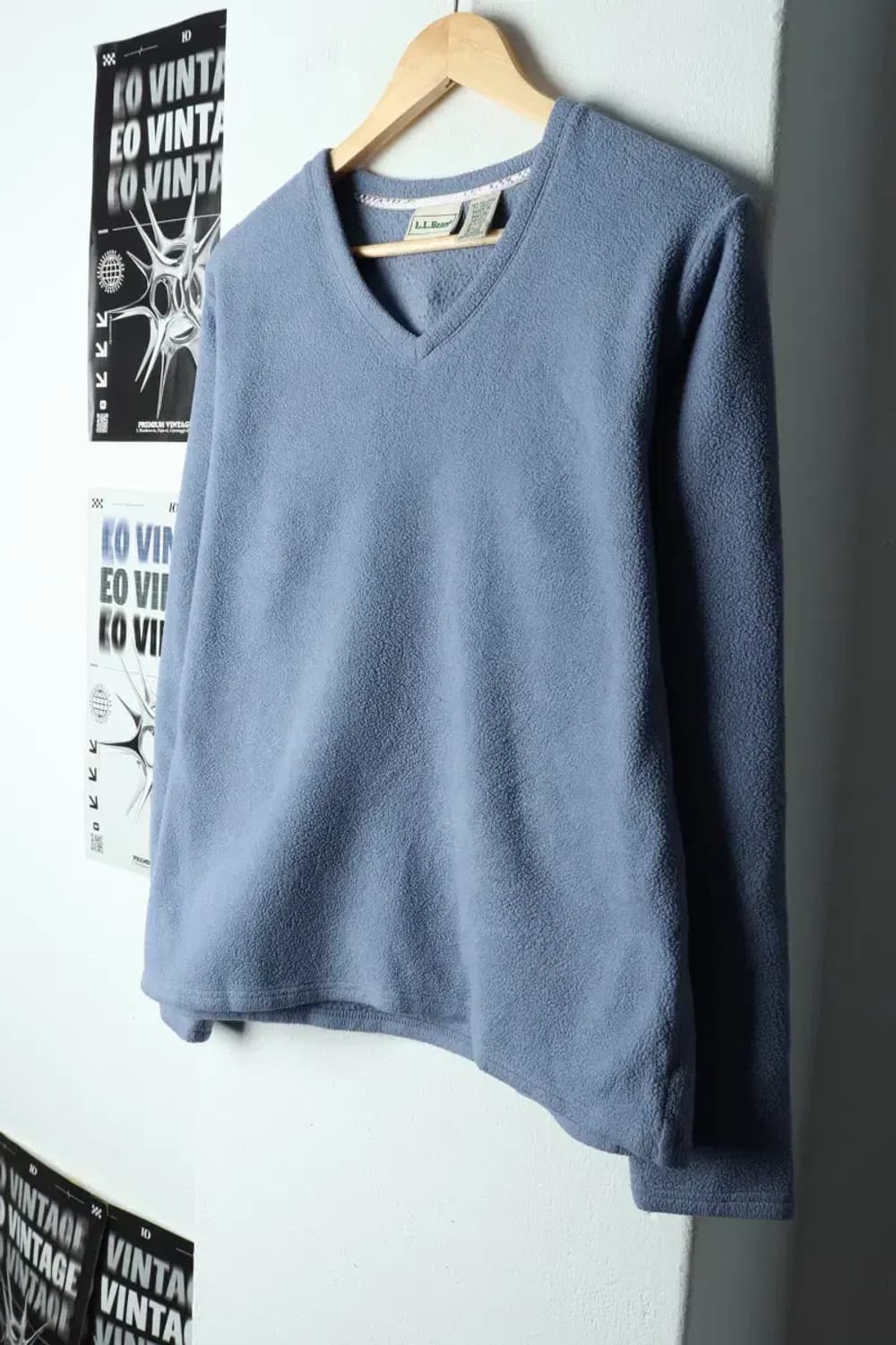 W(L-XL) 브랜드빈티지 맨투맨 티셔츠 엘엘빈 후리스 연블루-1578D 상품이미지1