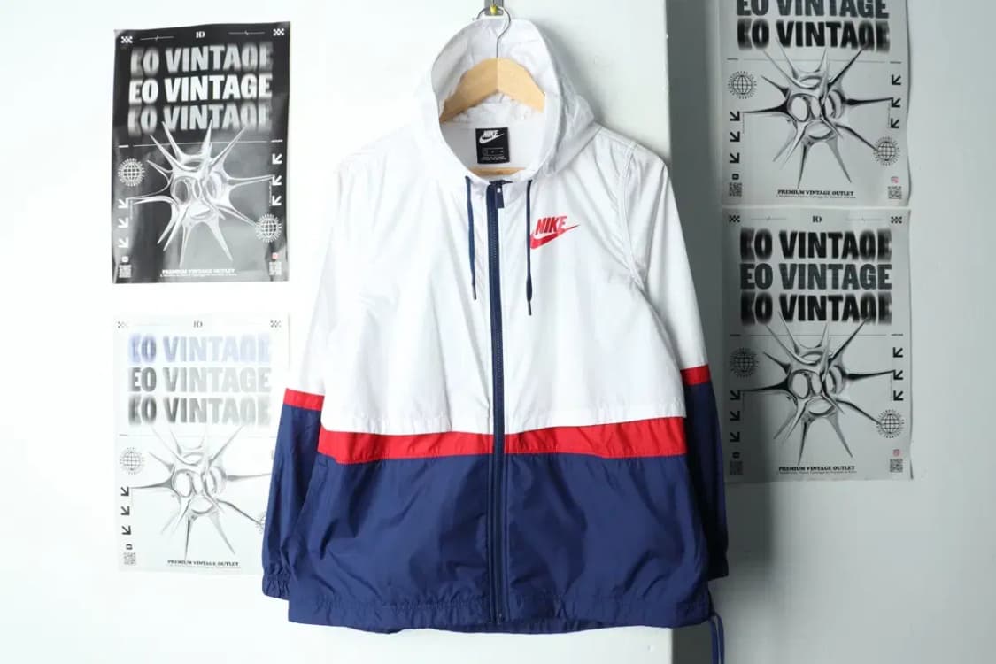 W(S) 나이키 집업 바람막이 점퍼자켓 화이트 올드스쿨-157D1 상품이미지2