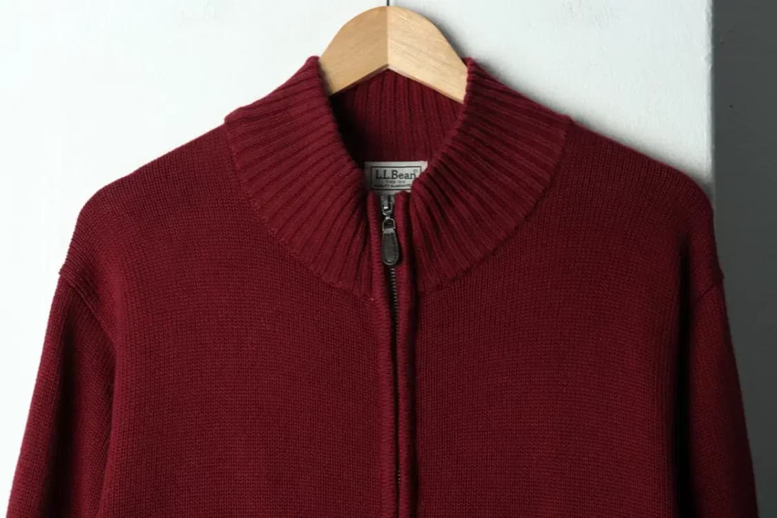 (XL-2XL) 브랜드빈티지 니트 가디건 엘엘빈 헤비 버건디-157DD 상품이미지3