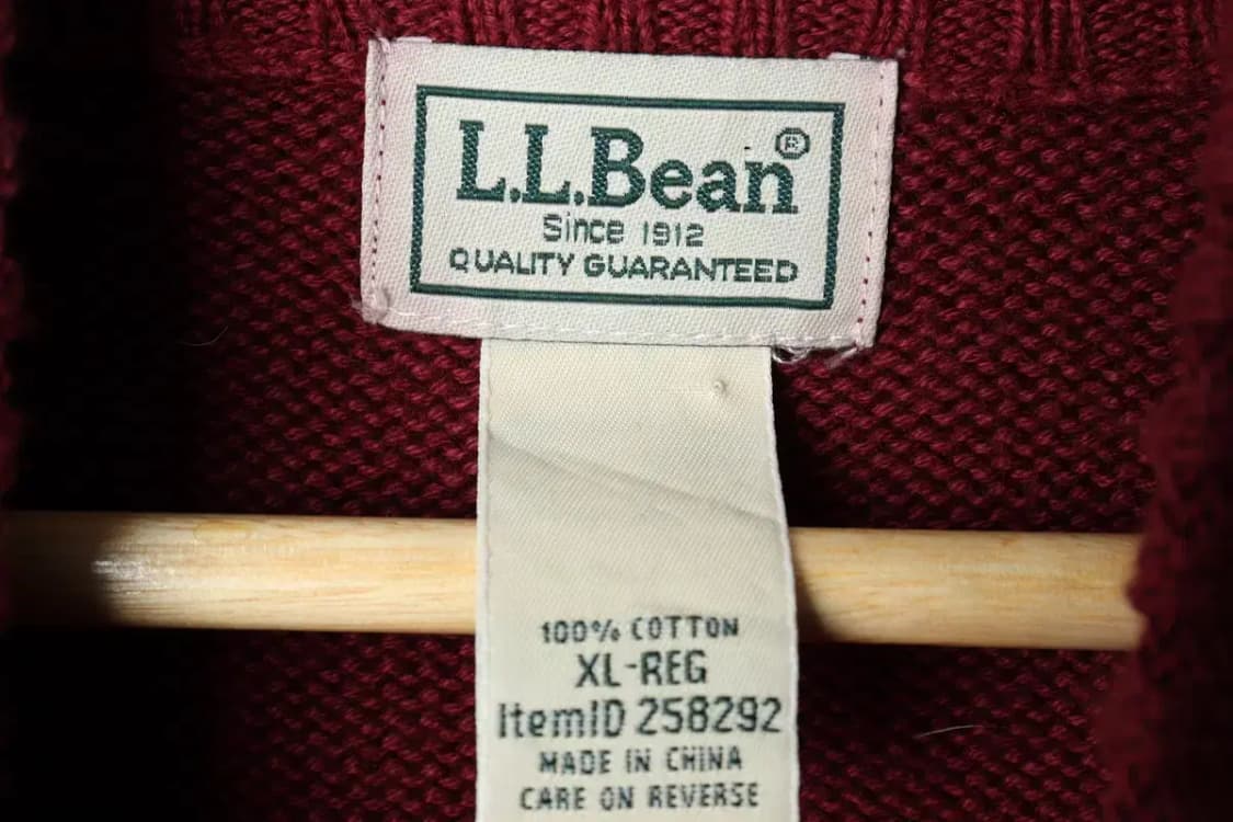 (XL-2XL) 브랜드빈티지 니트 가디건 엘엘빈 헤비 버건디-157DD 상품이미지5