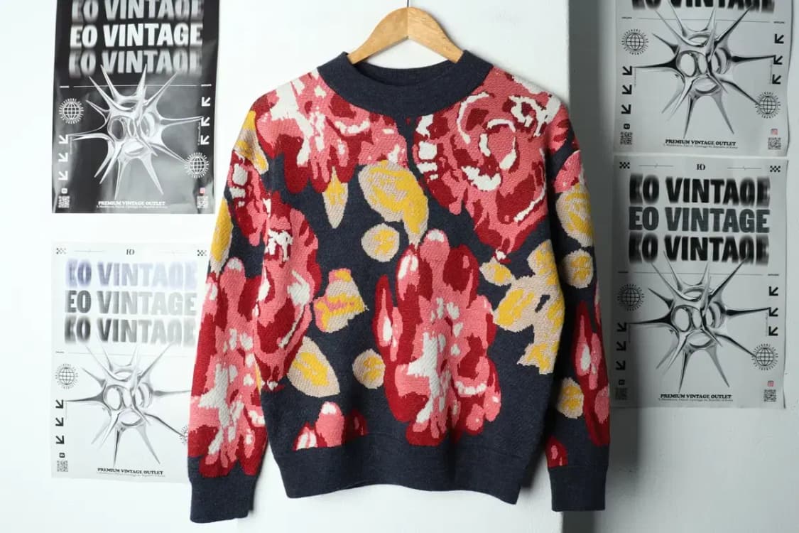 W(M) 브랜드빈티지 니트 끌로디피에로 꽃무늬 이태리-157F5 상품이미지2