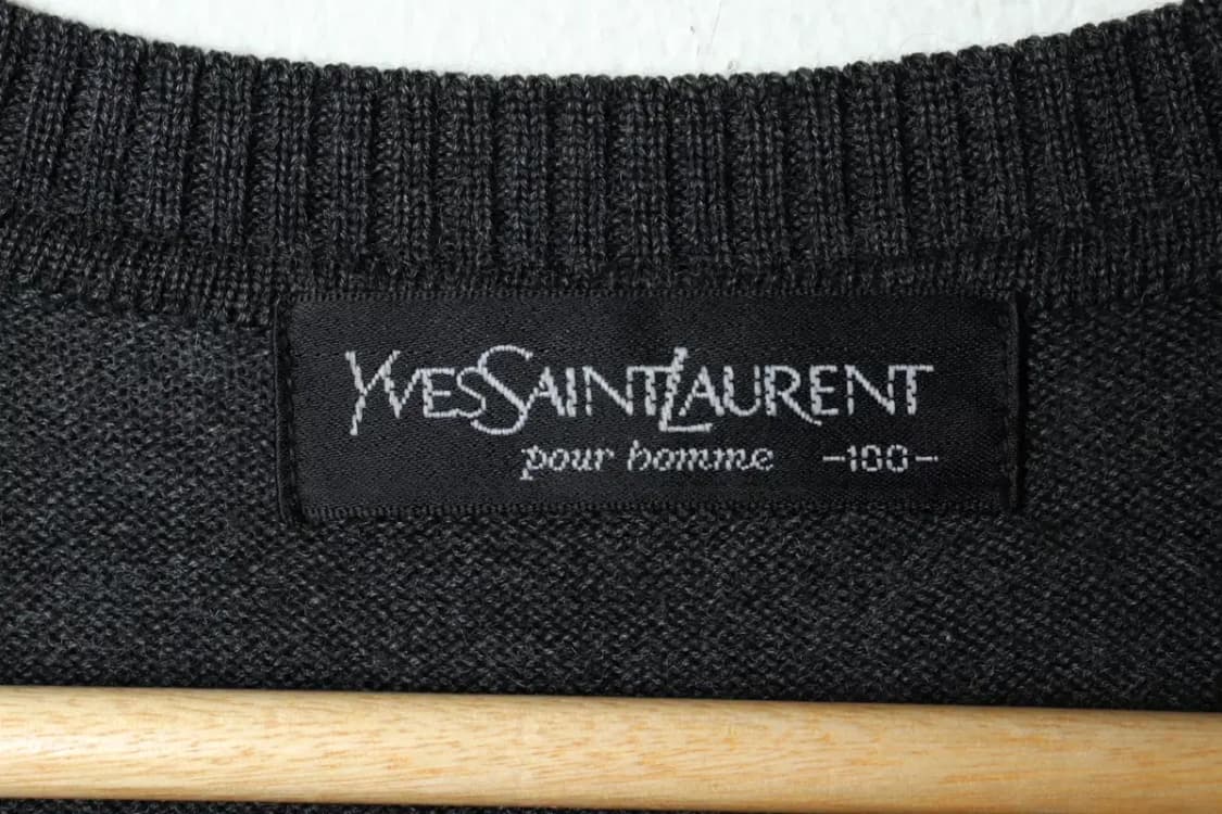 (L) 입생로랑 니트 조끼 패턴 그레이-157F7 상품이미지6